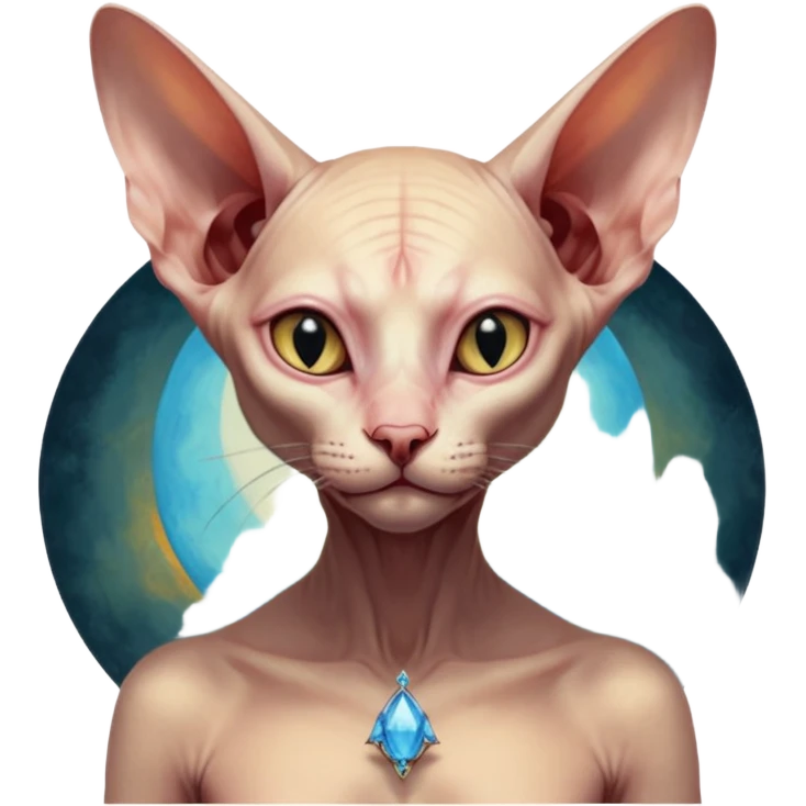 aesthetic brilliant divine lighting, oil paint  -  hieronymus bosch phantasmagoric mutated beautiful ethereal body of evil sphynx emoji