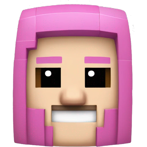 I want you to make a minecraft head thats pink with a sant emoji