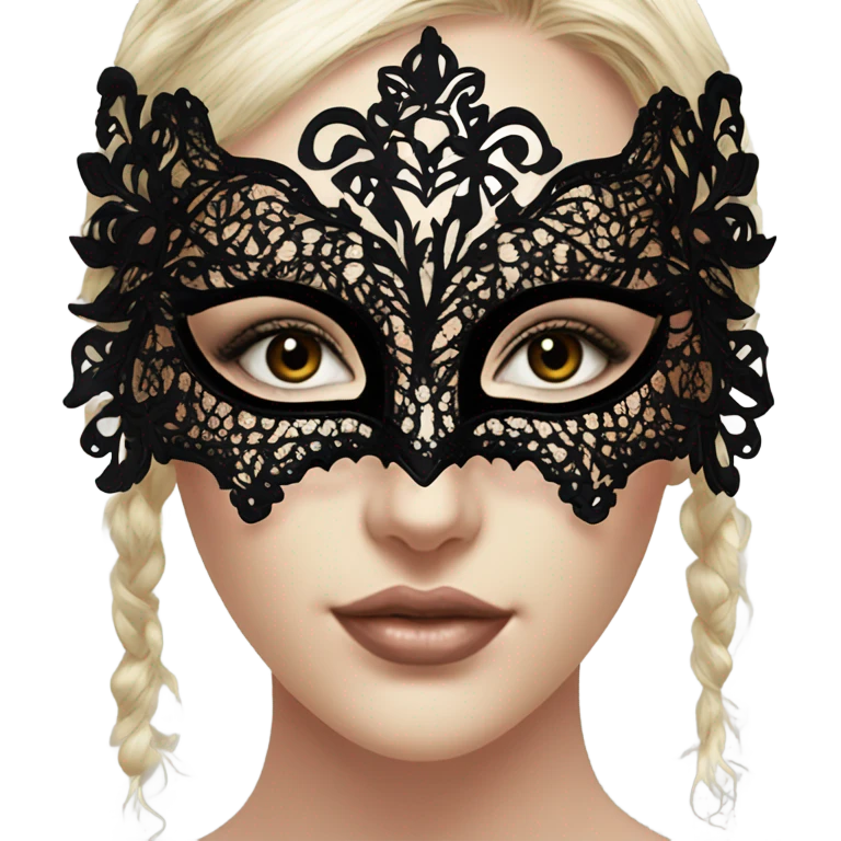 black lace masquerade mask emoji
