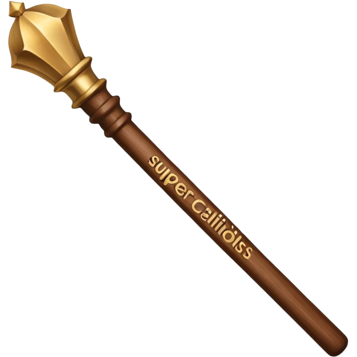 A wand that says supercalifragilisticexpialidocious emoji