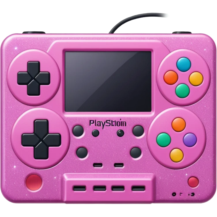 glittery pink 90s playstation-inspired retro game console emoji