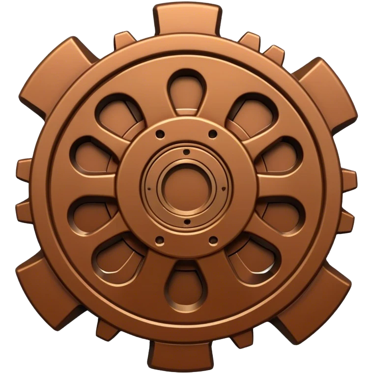 gear emblem brown emoji