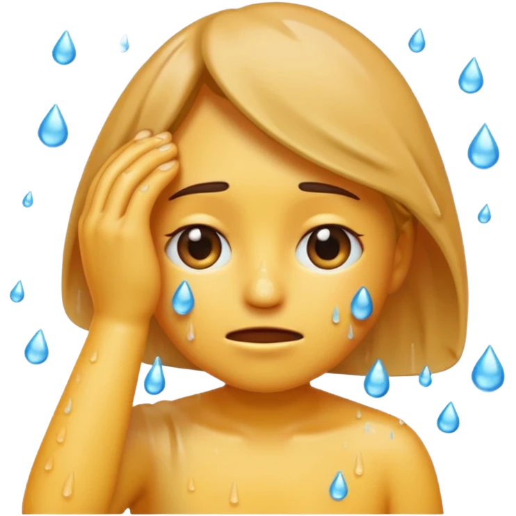 Emoji wipding head with hand and sweat droplets on head emoji