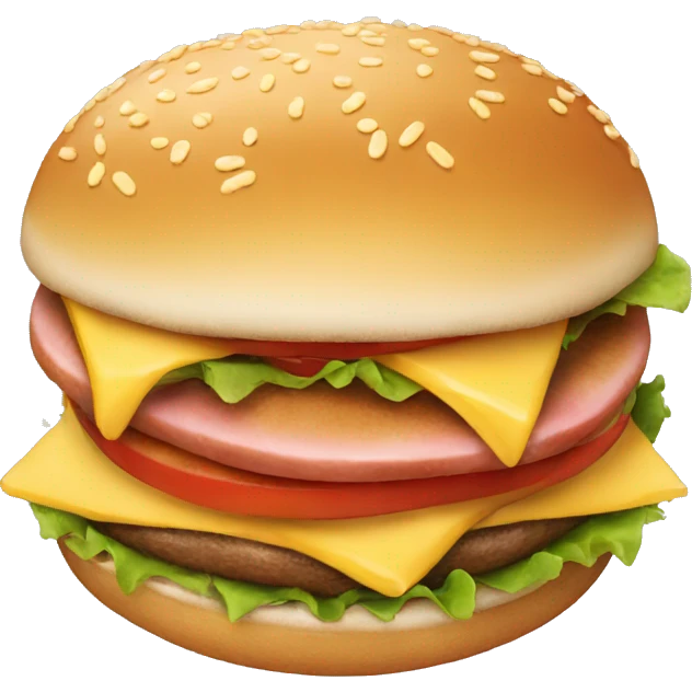 A pig eats a burger emoji