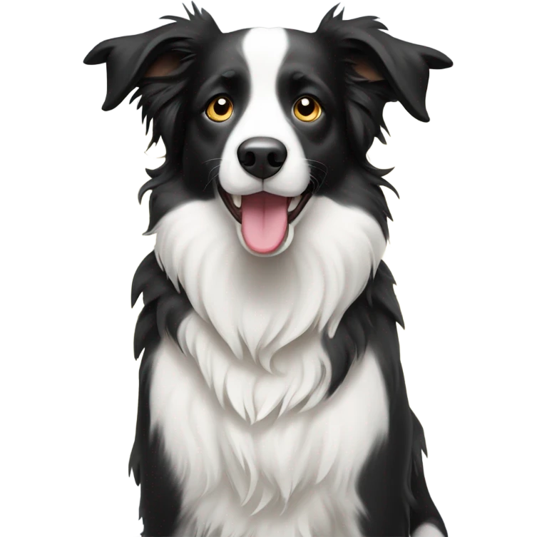 full body short border collie dog cartoon emoji