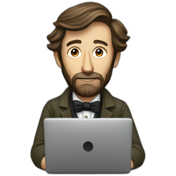 david thoreau on a laptop emoji