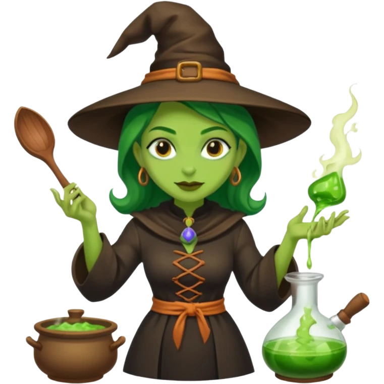 green witch cooking potion emoji
