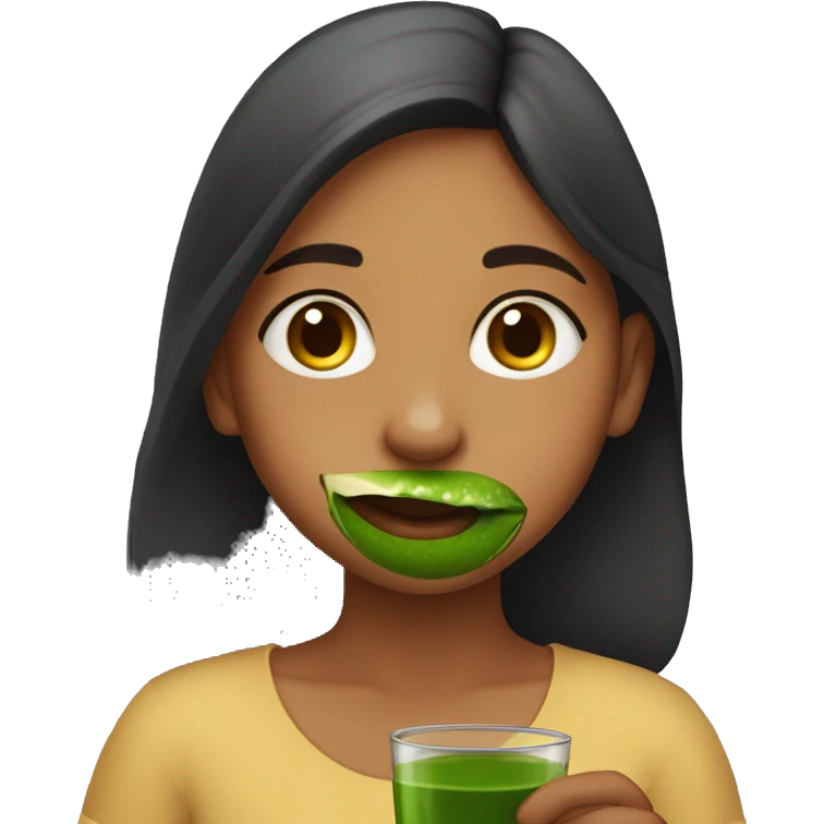 INDIAN YOUNG GIRL DRINKING MACHA emoji