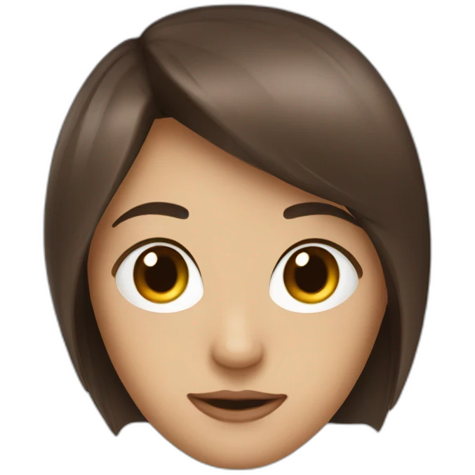 File brune yeux brun peau blanche emoji