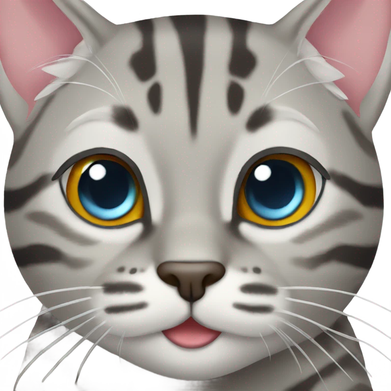 Silver bengal cat emoji