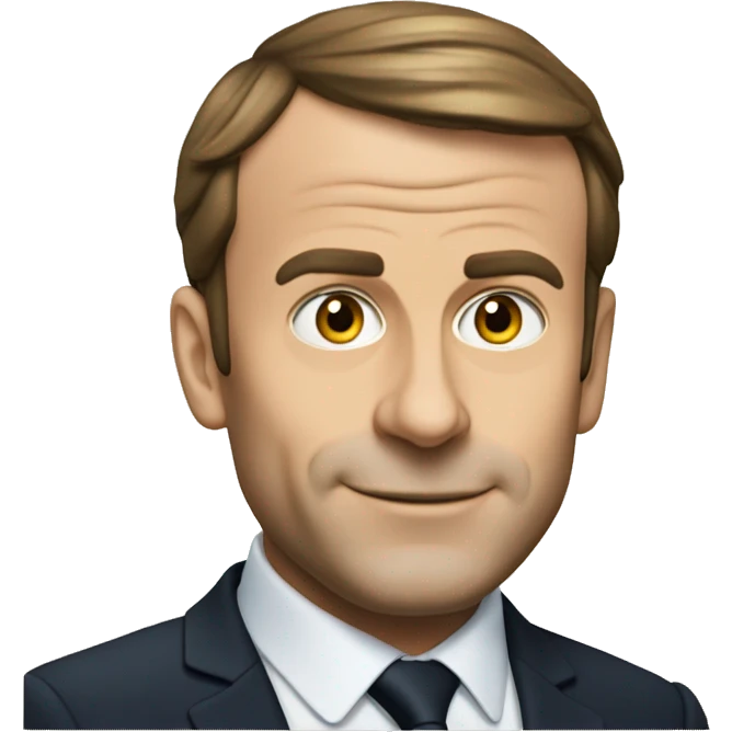 Macron sur un véld emoji