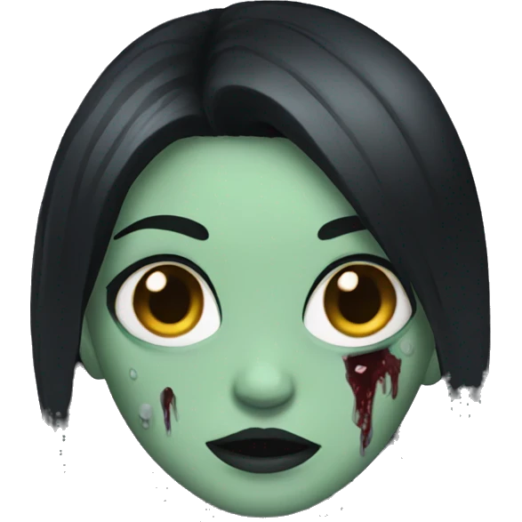 Big zombie girl black hair emoji
