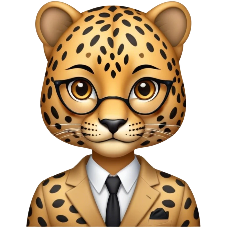 Leopard wearing Balzer and lashes with make up  emoji