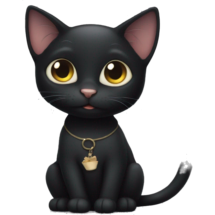 Black cat cute emoji