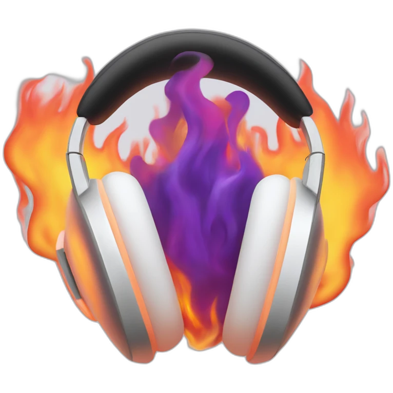 AirPods Max ears on fire emoji