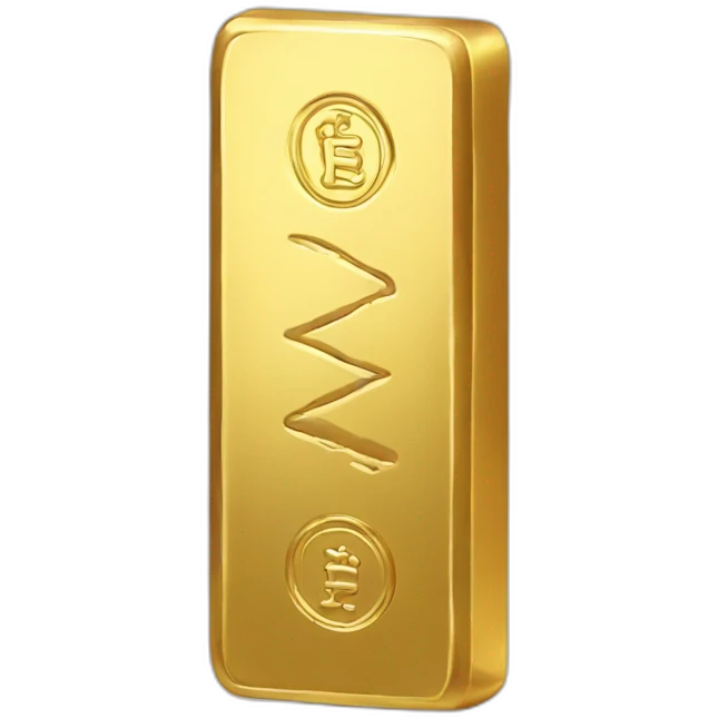 Gold bar in Round coin emoji
