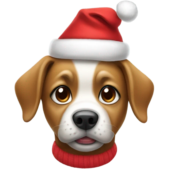 Dog with Santa hat and clothes  emoji