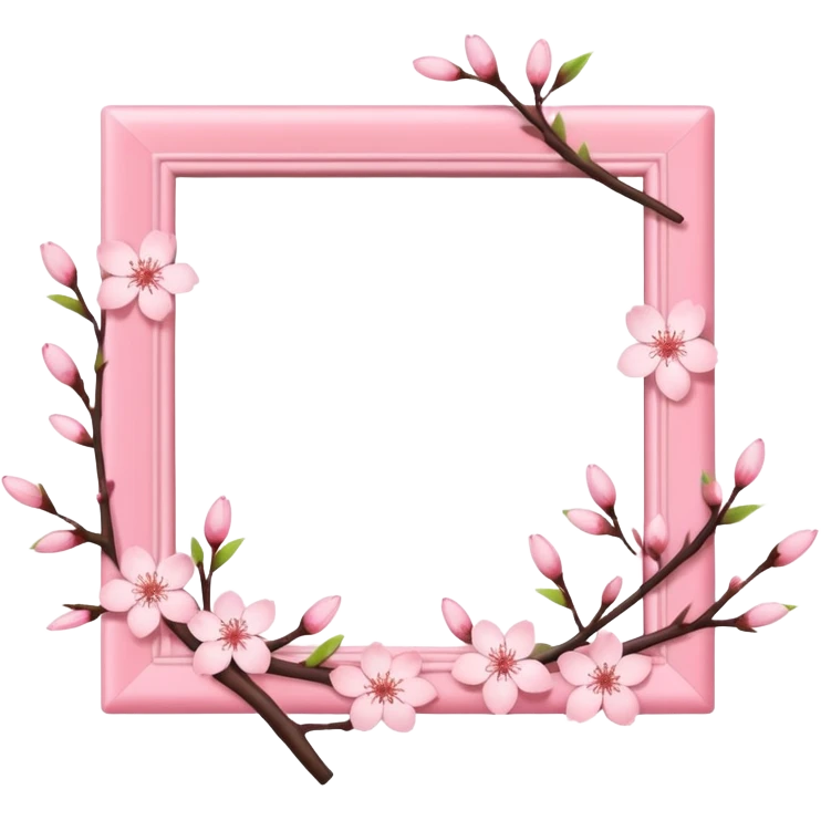 pink photo frame of a blossom emoji