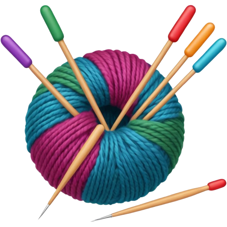 ball of wool with 2 knitting needles emoji