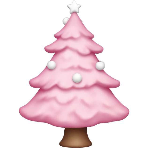 Pastel Pink Christmas tree with pink lights and white ornaments  emoji