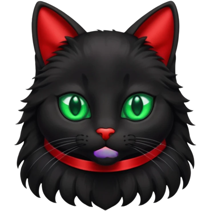 Black cat with red 🎀 emoji emoji