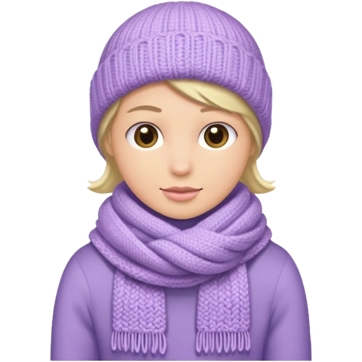 Realistic light purple winter scarf isolated. emoji