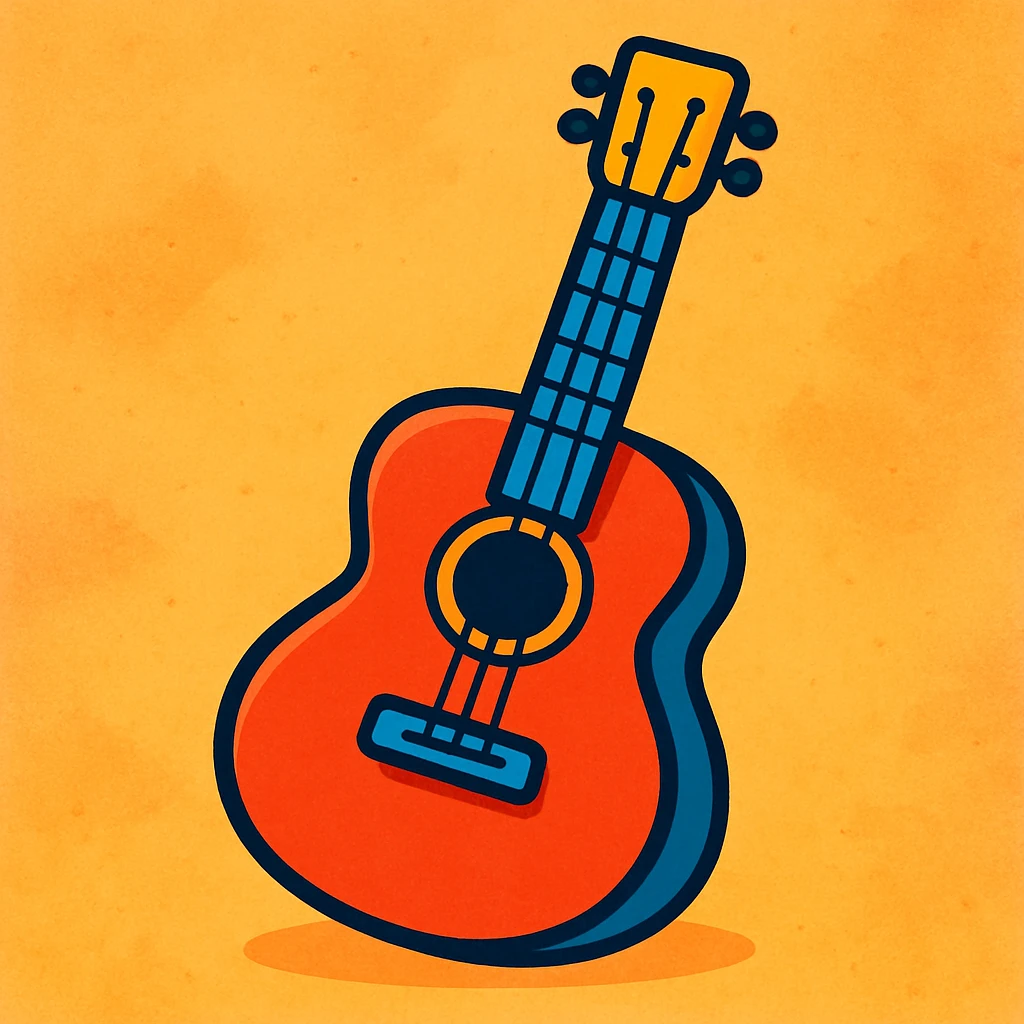 guitar, vibrant toon style emoji