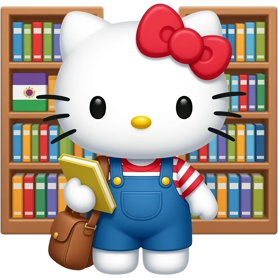 hello kitty studying abroad emoji