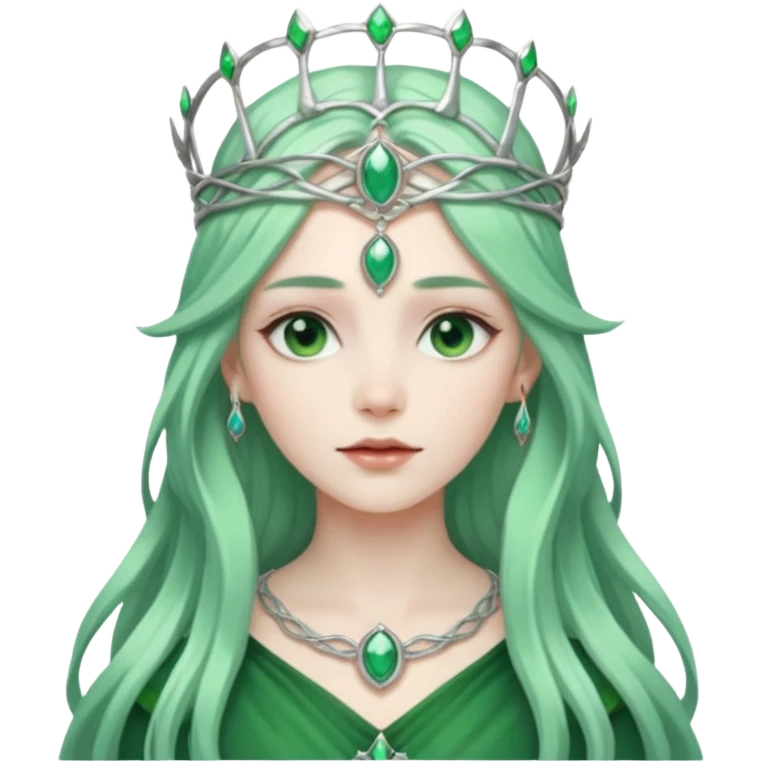 long green haired fantasy woman emoji