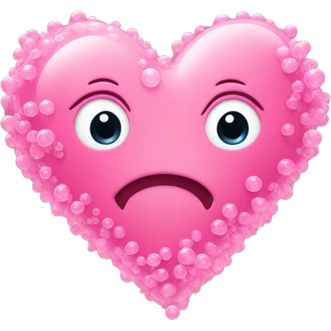a cute pink heart made of bubbles emoji