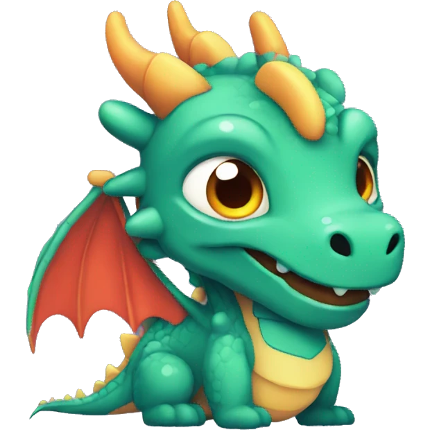 dragon cute pixel style emoji