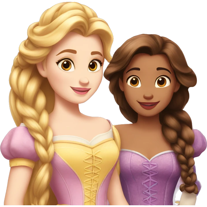 Belle and Rapunzel disney emoji