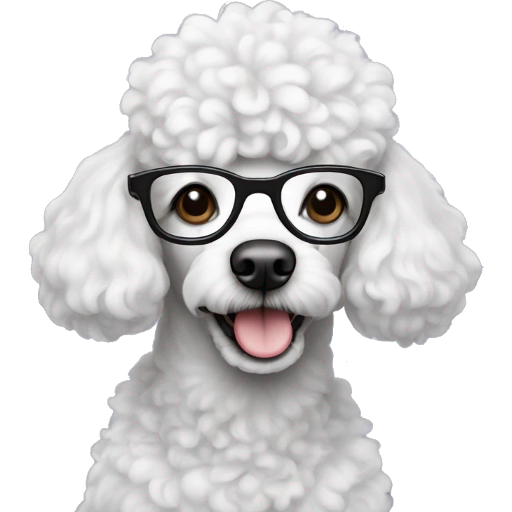 Poodle whith glasses emoji