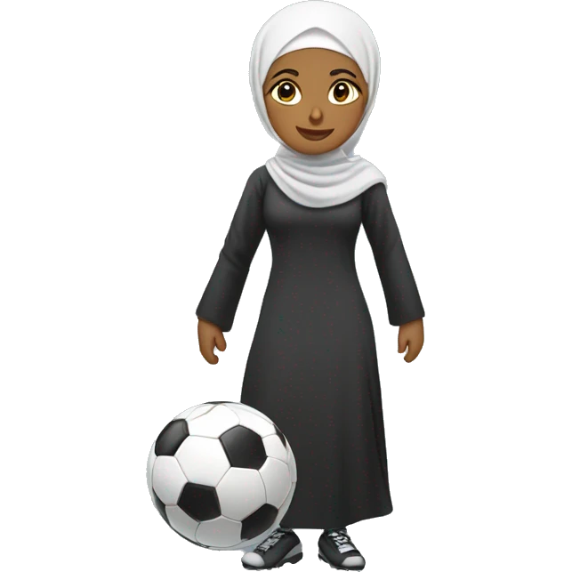 Hijabi playing soccer emoji