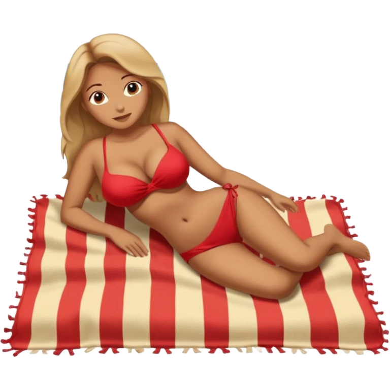 Naked chinese woman full body large breasts laying on a blanket at the beach emoji