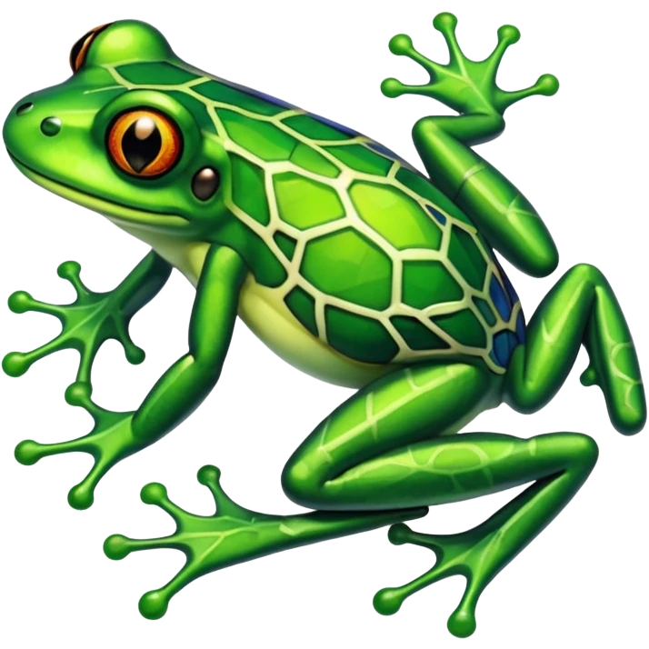Stained glass frog emoji