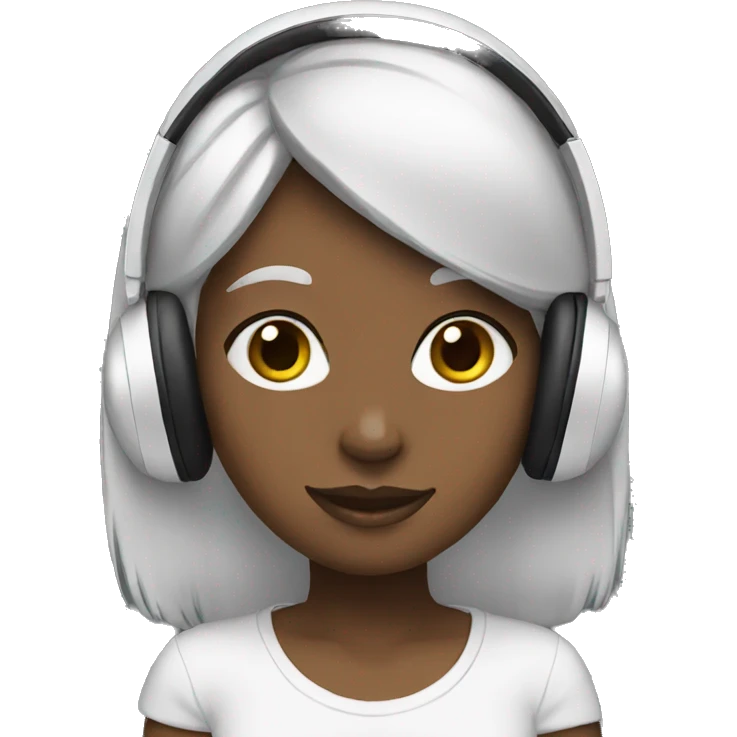 Girl with black and white headphones emoji