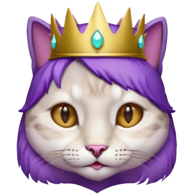 Cat wearing a purple crown emoji
