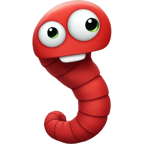 worm with red body and cute smile emoji