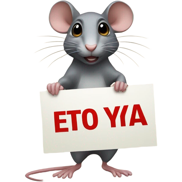 A rat holds a sign with the inscription: ETO YA emoji