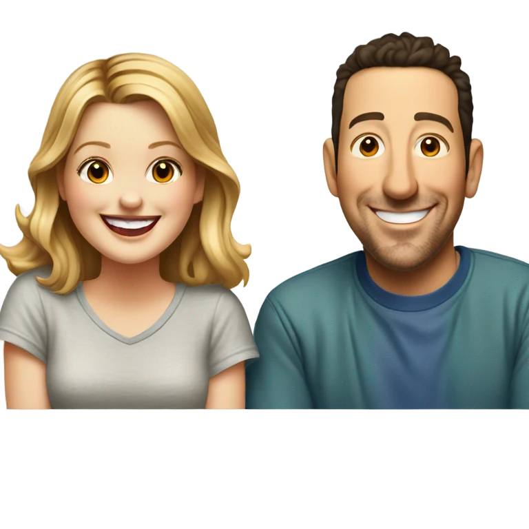 Drew Barrymore and Adam Sandler emoji