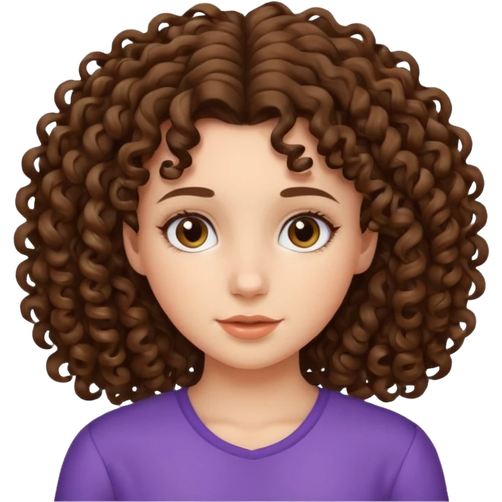 girl with brunette curly hair emoji