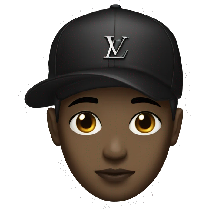 Goth boy with louis vuitton cap brown eyes emoji