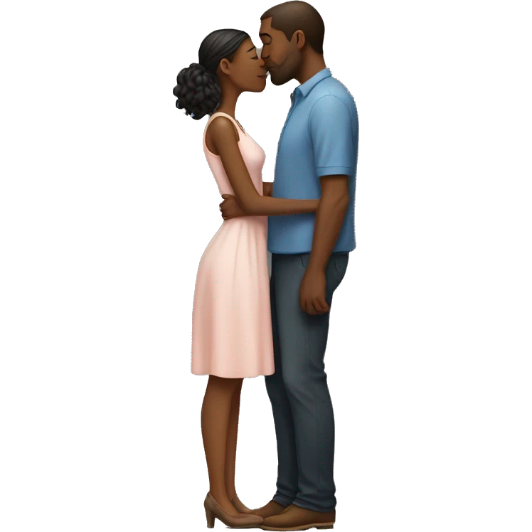 tall woman kiss shorter man emoji