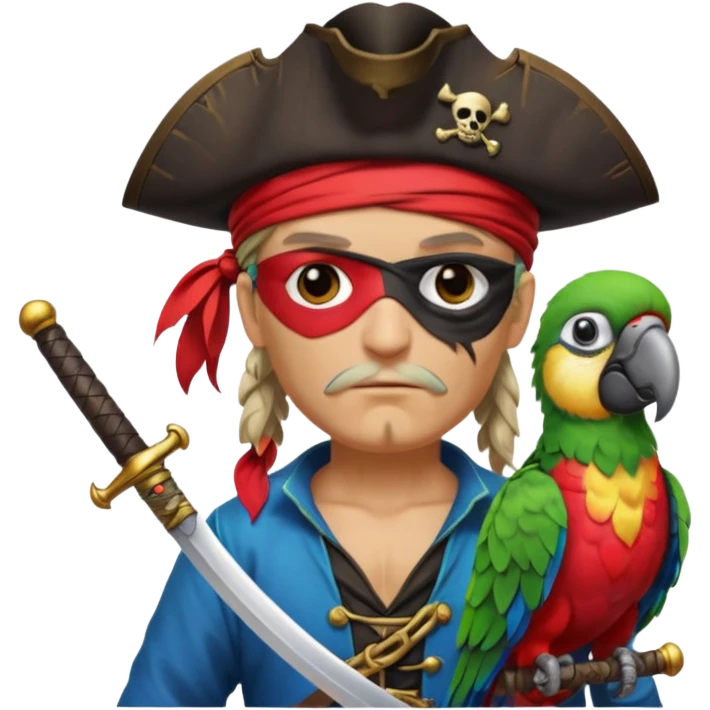 pirate and parrot emoji