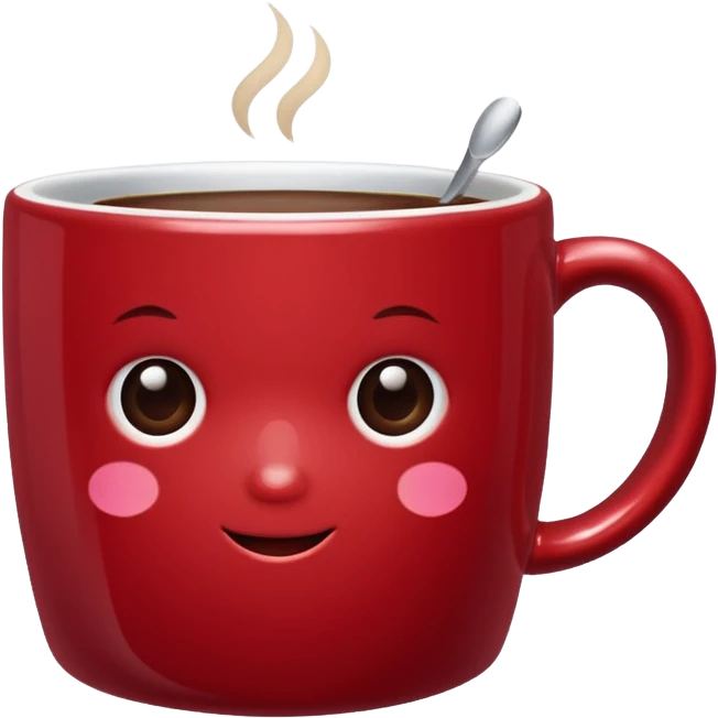 dark red girly mug of coffee emoji