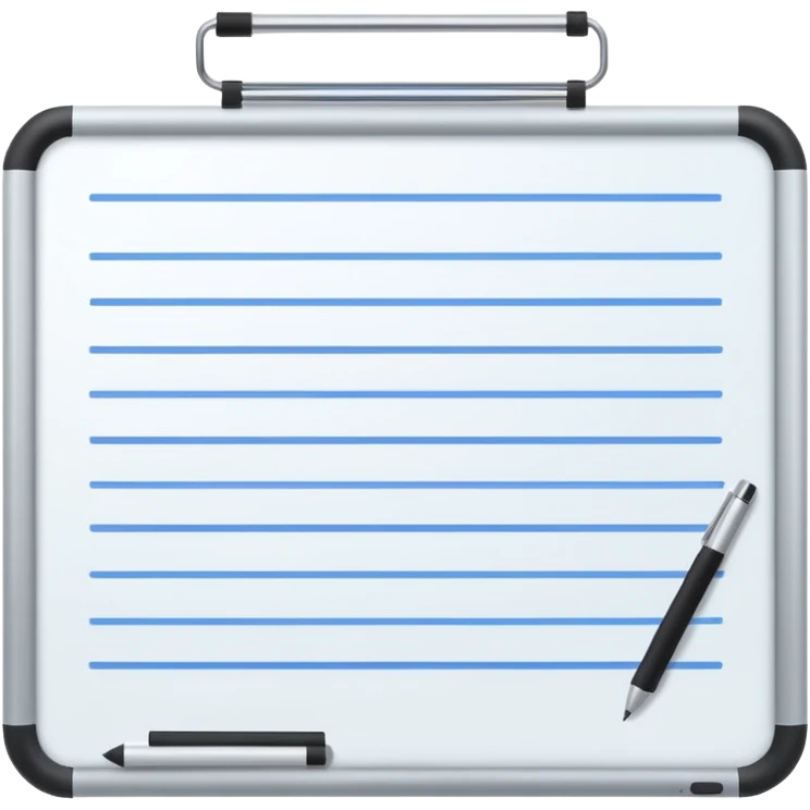 Whiteboard with lines indicating written notes emoji