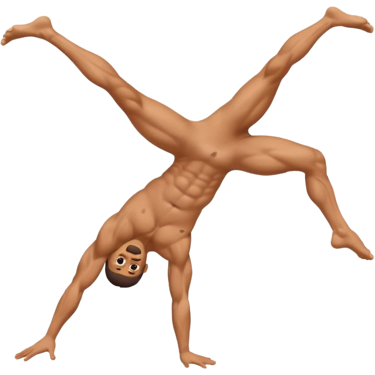 Nude man cartwheel emoji