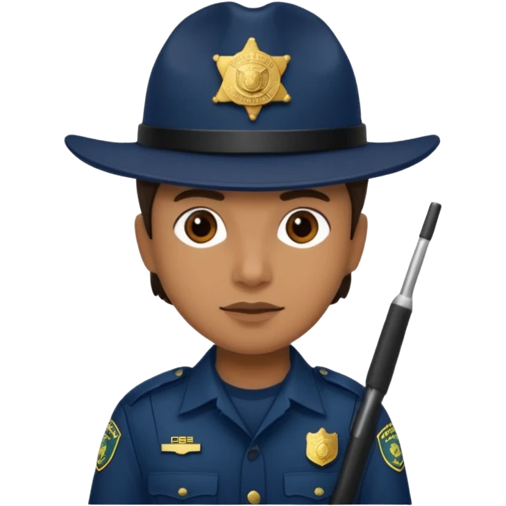 hazme un policia de fronteras con gorro azul oscuro pero sin porra emoji