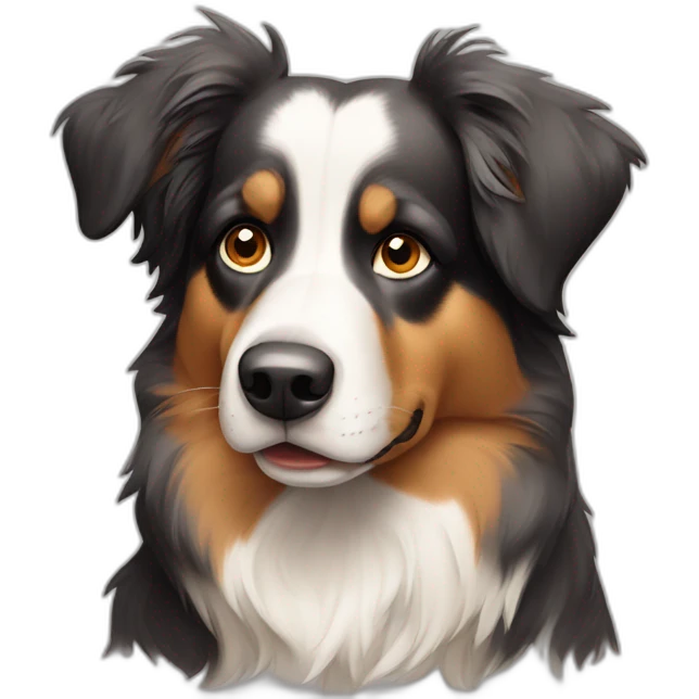 Skeptical Australian Shepard dog emoji